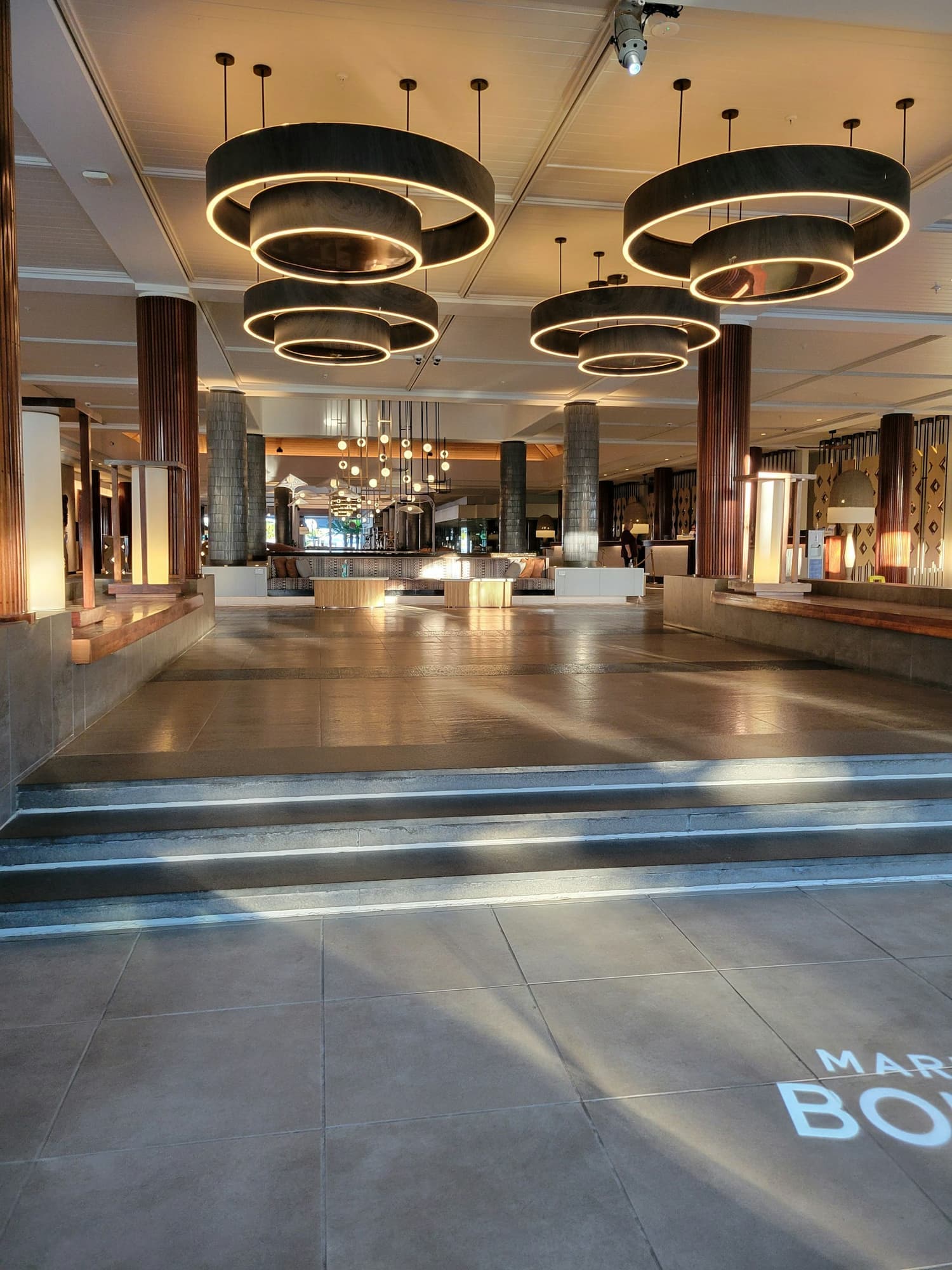 The lobby steps after polishing